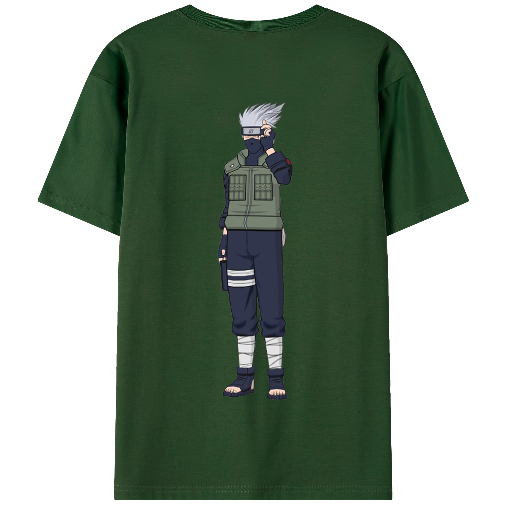（画像用） NARUTO -ナルト- はたけ カカシ Hatake Kakashi 綿100％半袖Tシャツ（背面プリント）